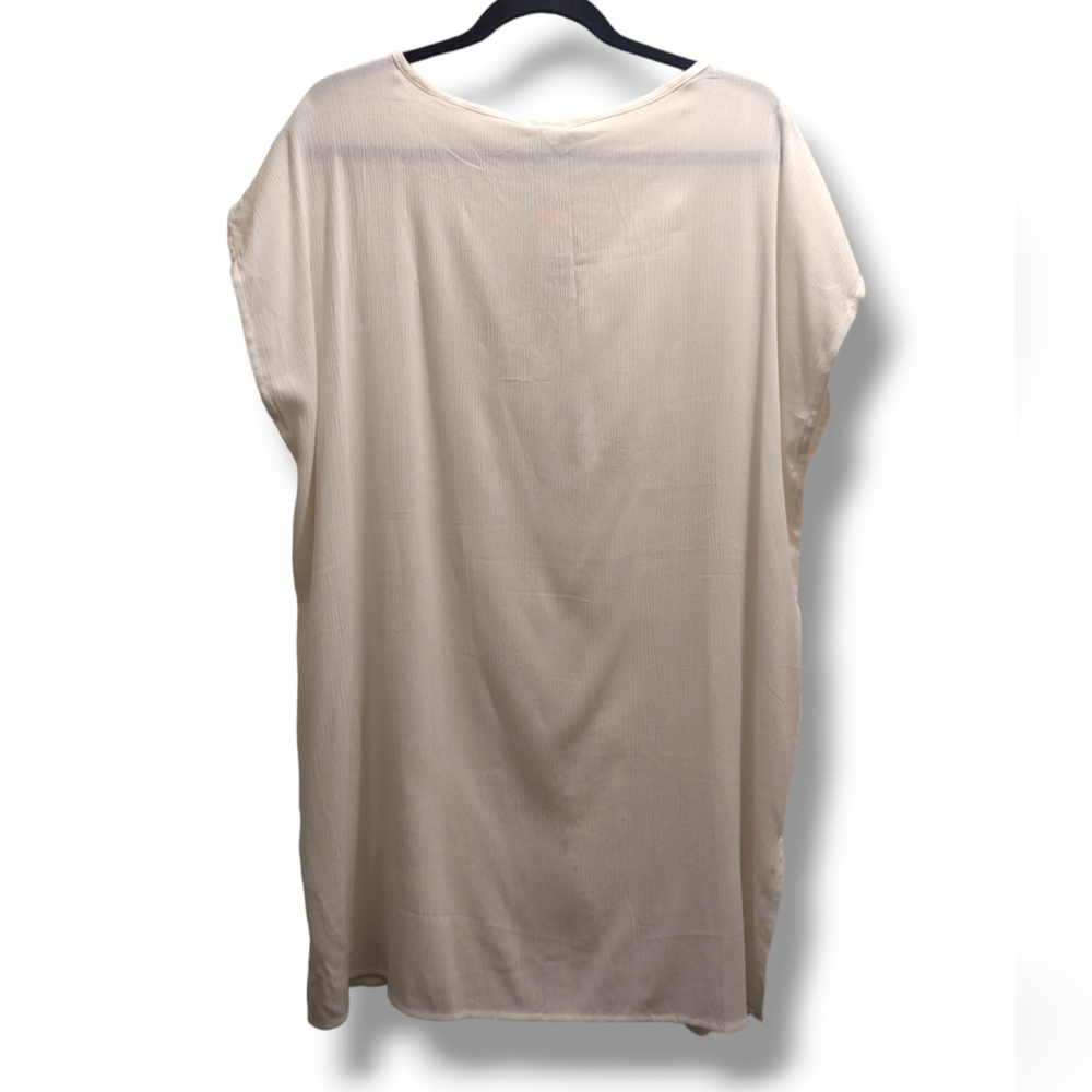 Kona Sol White Lace-up Beach Swim Cover-up Pullover Dress Boho Style Eyelet- M - Picture 5 of 15